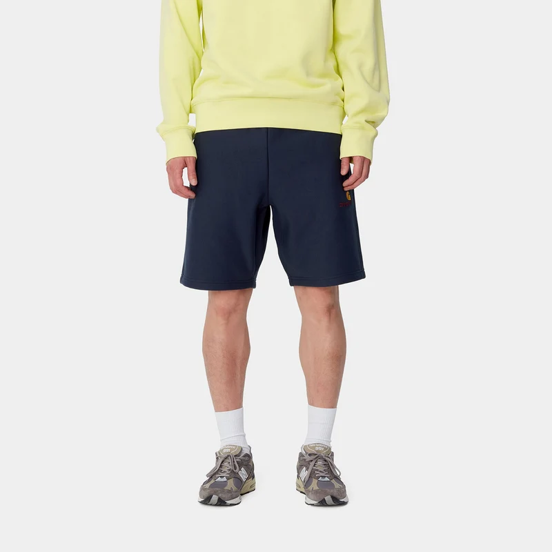 Carhartt WIP Herren American Script Sweatshorts – Air Force Blue