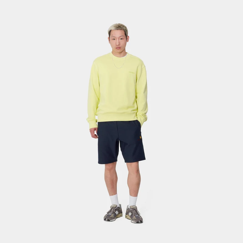 Carhartt WIP Herren American Script Sweatshorts – Air Force Blue