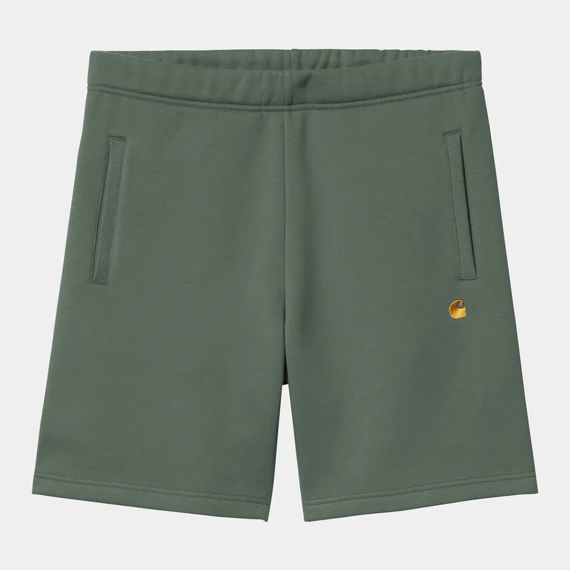 Carhartt WIP Herren Chase Sweat Shorts - Entengrün