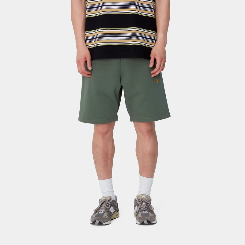 Carhartt WIP Herren Chase Sweat Shorts - Entengrün
