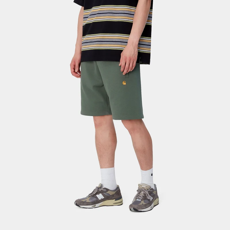 Carhartt WIP Herren Chase Sweat Shorts - Entengrün
