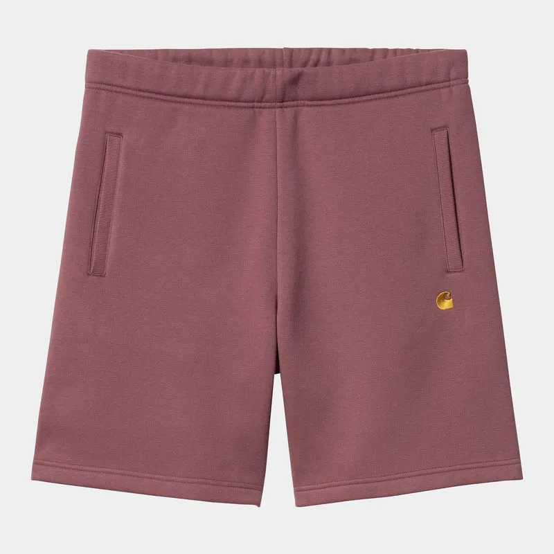 Carhartt WIP Herren Chase Sweatshorts - Dusty Fuchsia