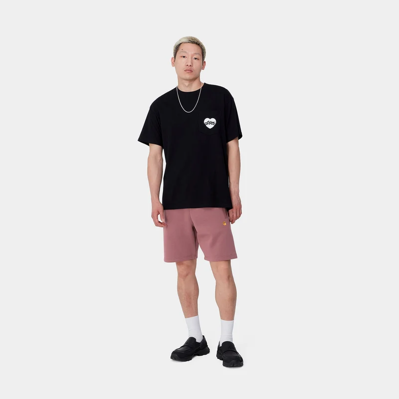 Carhartt WIP Herren Chase Sweatshorts - Dusty Fuchsia