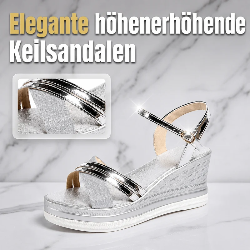 Noveema | Keilsandalen mit Knöchelriemen und offener Zehenpartie