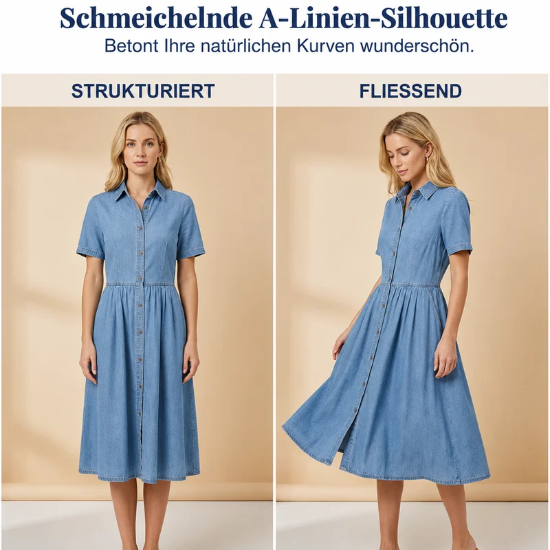 Querla | Jeans-Hemdkleid mit Knopfleiste