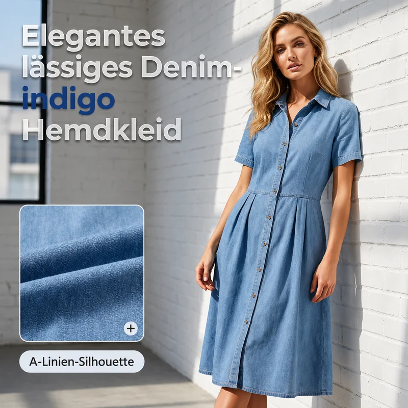 Querla | Jeans-Hemdkleid mit Knopfleiste