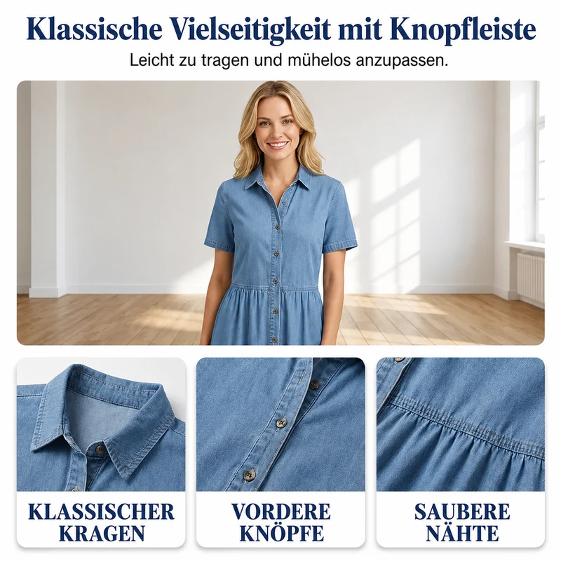 Querla | Jeans-Hemdkleid mit Knopfleiste