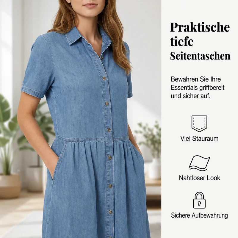 Querla | Jeans-Hemdkleid mit Knopfleiste