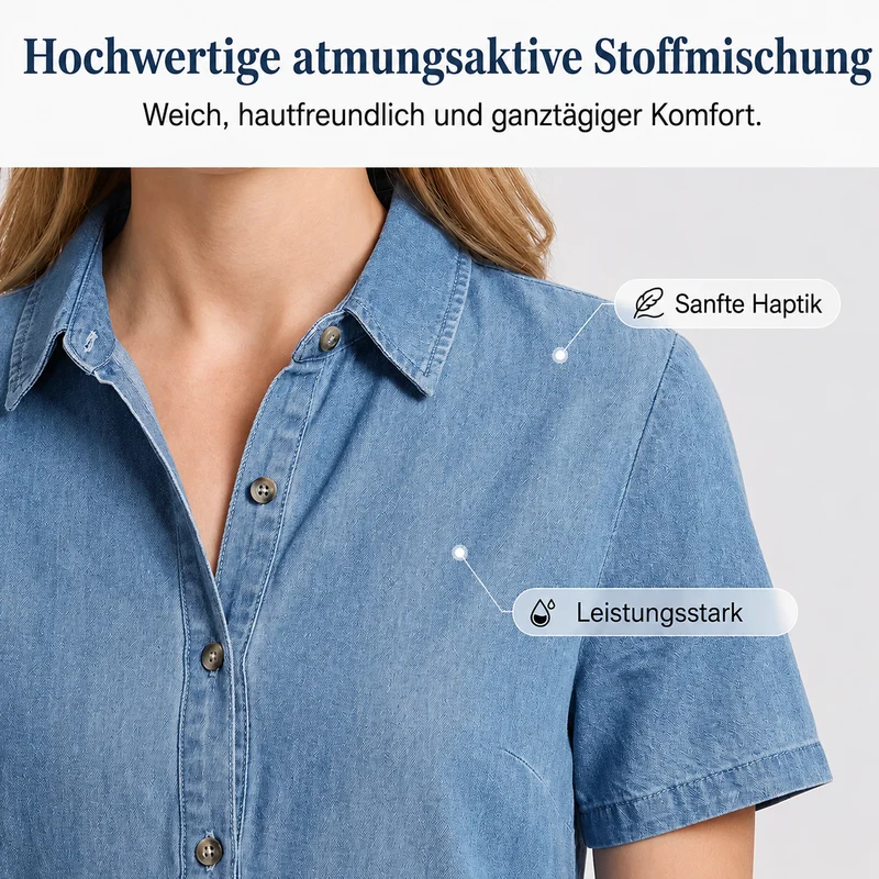 Querla | Jeans-Hemdkleid mit Knopfleiste