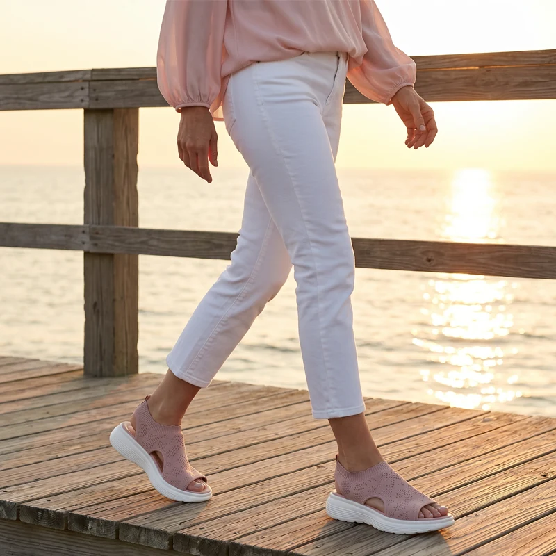 Dabella | Lässige Strick-Sandalen mit Keilsohle
