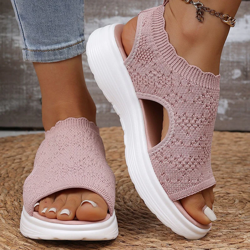 Dabella | Lässige Strick-Sandalen mit Keilsohle
