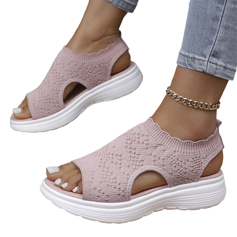 Dabella | Lässige Strick-Sandalen mit Keilsohle