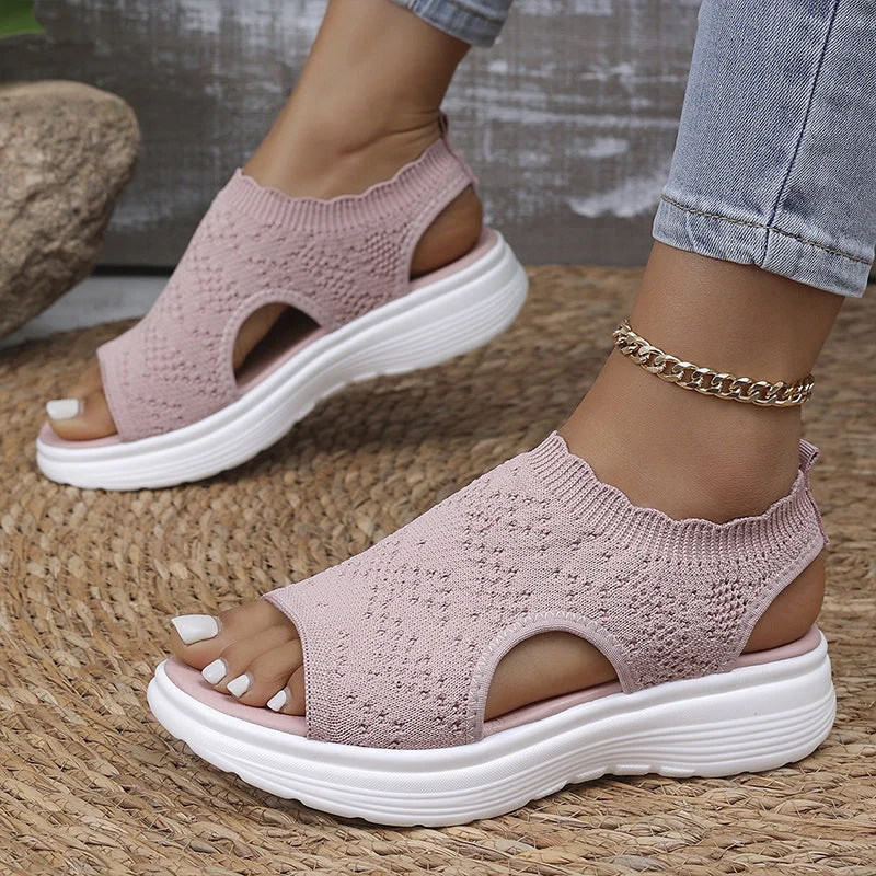 Dabella | Lässige Strick-Sandalen mit Keilsohle