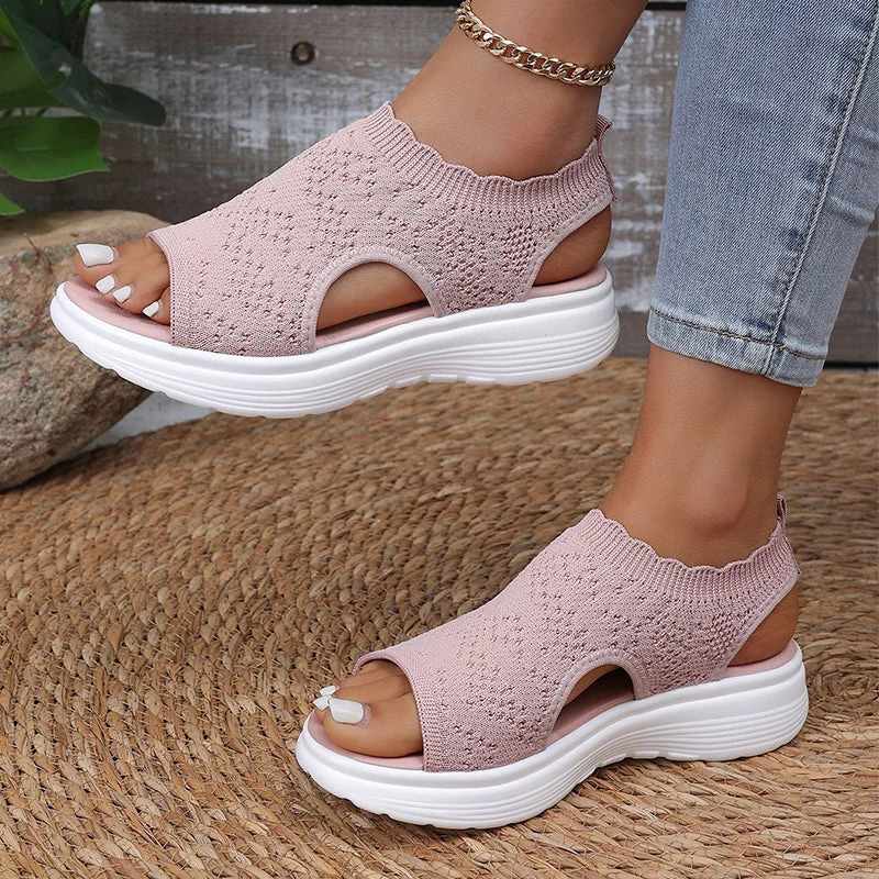 Dabella | Lässige Strick-Sandalen mit Keilsohle