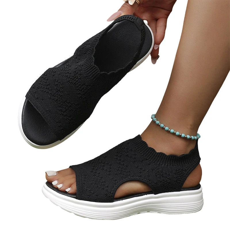 Dabella | Lässige Strick-Sandalen mit Keilsohle
