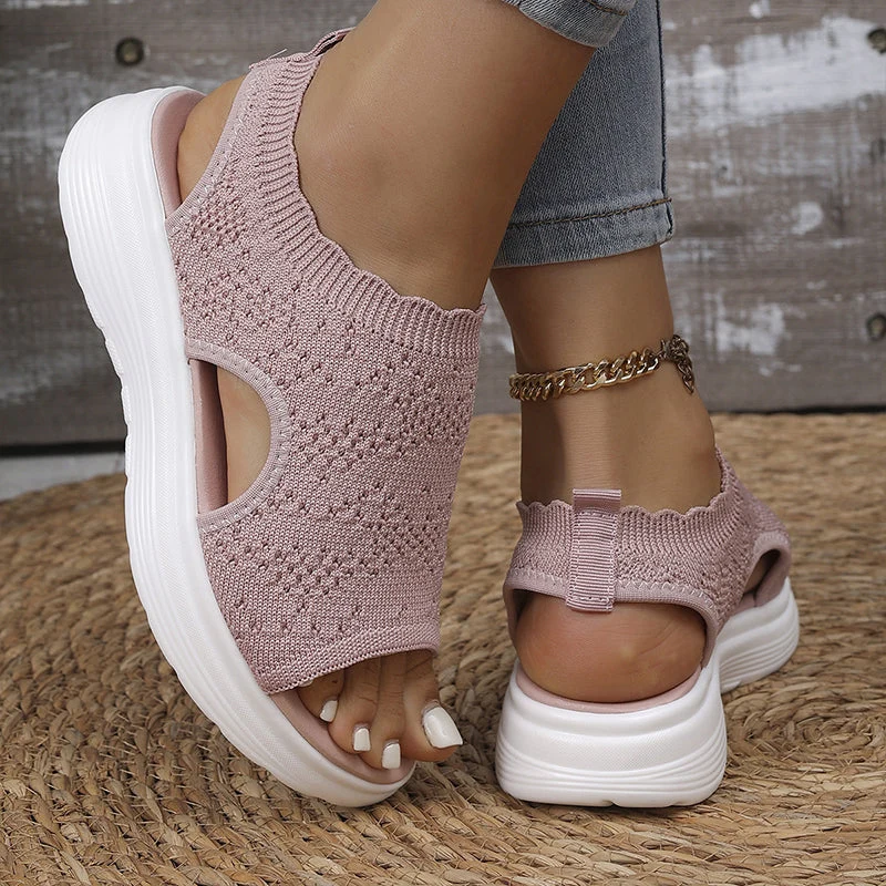 Dabella | Lässige Strick-Sandalen mit Keilsohle