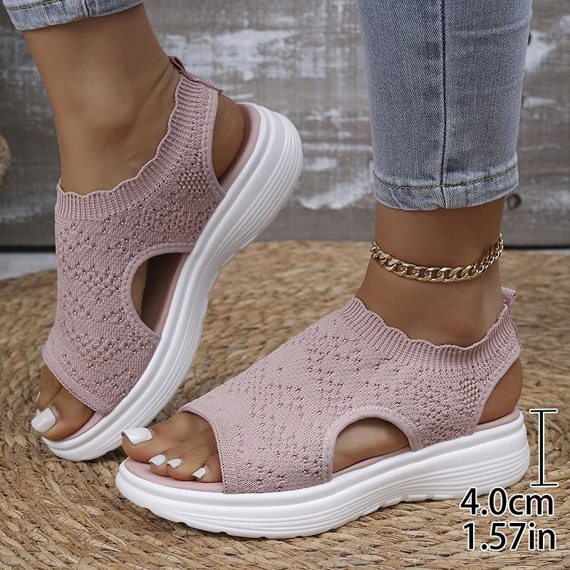 Dabella | Lässige Strick-Sandalen mit Keilsohle