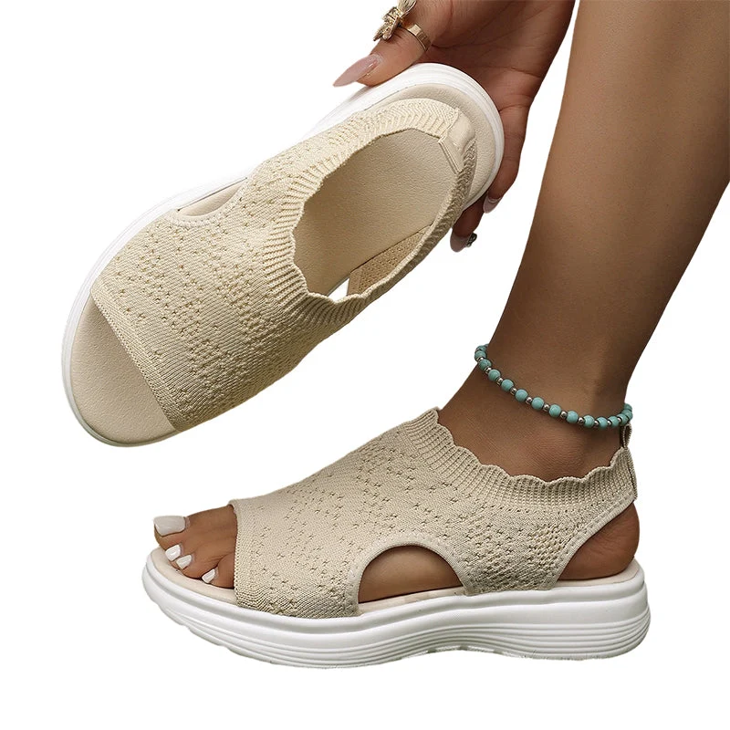 Dabella | Lässige Strick-Sandalen mit Keilsohle