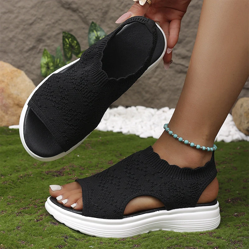 Dabella | Lässige Strick-Sandalen mit Keilsohle