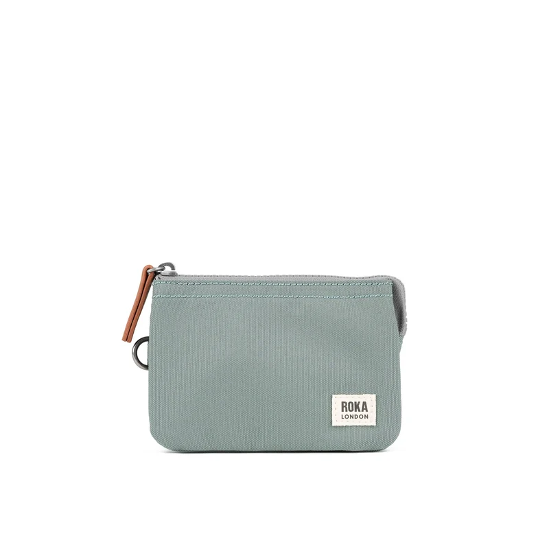 ROKA Carnaby Kleine Geldbörse aus recyceltem Canvas in Zinnoptik