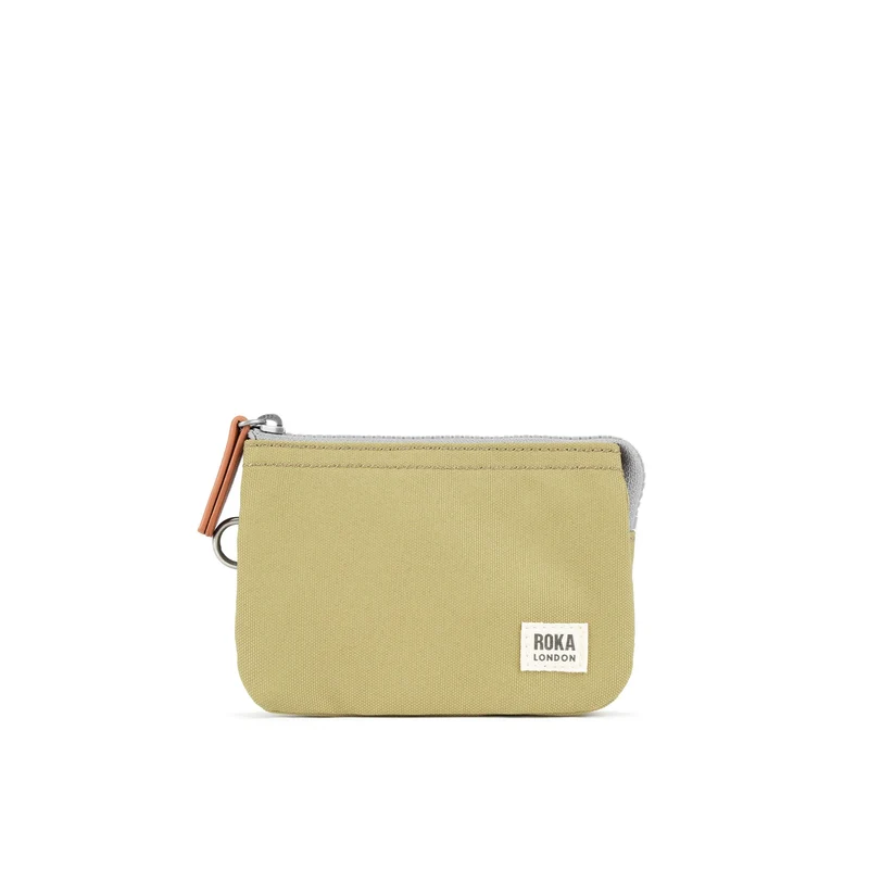 ROKA Carnaby Kleine Handtasche aus recyceltem Khaki-Canvas