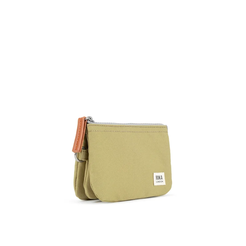 ROKA Carnaby Kleine Handtasche aus recyceltem Khaki-Canvas