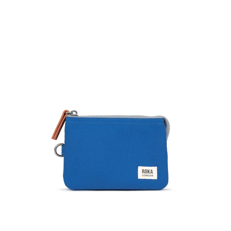 ROKA Carnaby Kleine Geldbörse aus recyceltem Canvas in Galaktischem Blau