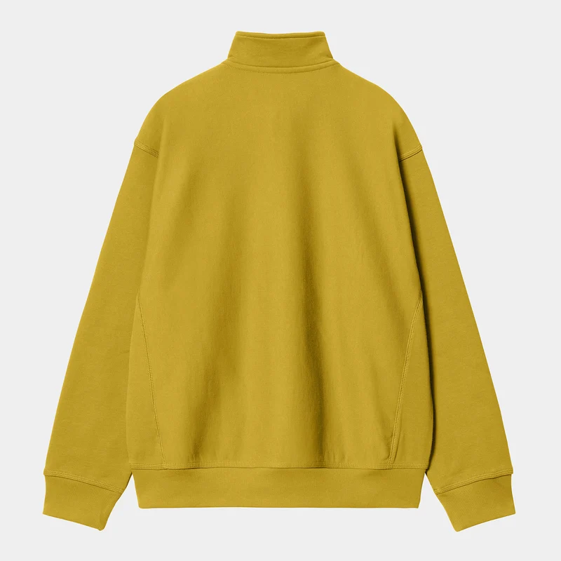 Carhartt WIP Herren Halb-Zip-Reißverschluss American Script Sweatshirt - Goldoliv