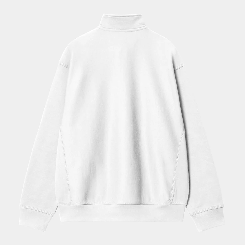 Carhartt WIP Herren Halb-Zip-Reißverschluss American Script Sweatshirt - Weiß