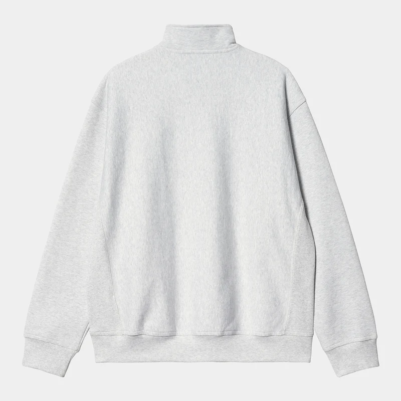 Carhartt WIP Herren Halb-Zip-Reißverschluss American Script Sweat-Top – Ash Heather