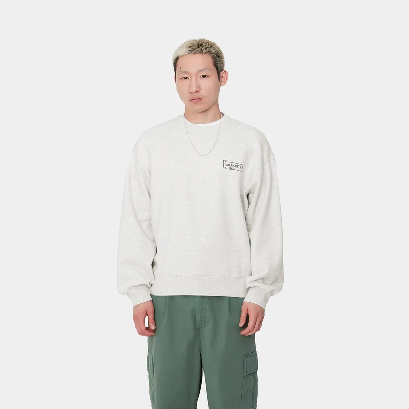 Carhartt WIP Herren Stamp Sweat Top - Ash Heather