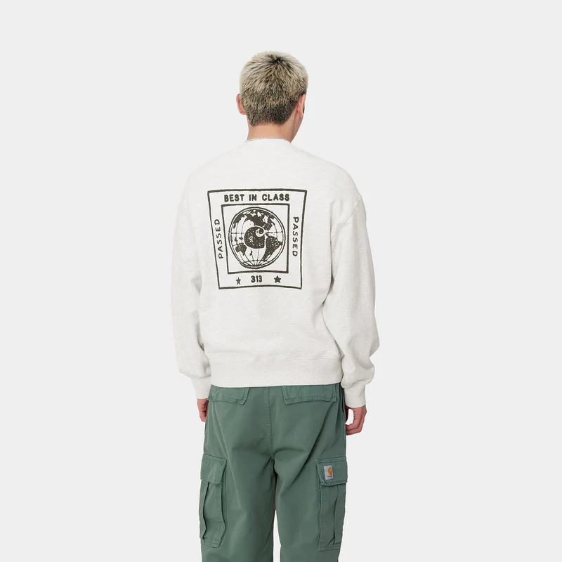 Carhartt WIP Herren Stamp Sweat Top - Ash Heather