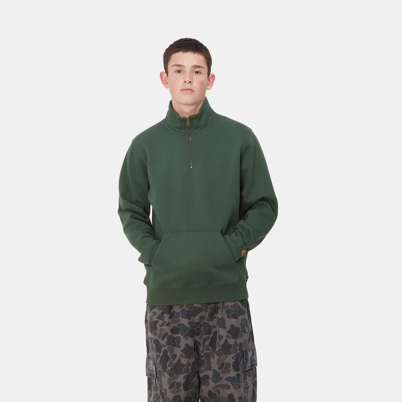 Carhartt WIP Herren Chase Neck Zip Sweat Top - Sycamore Green