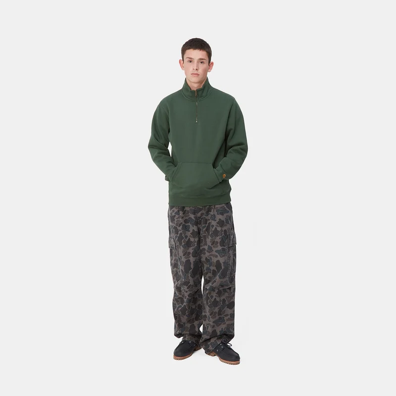 Carhartt WIP Herren Chase Neck Zip Sweat Top - Sycamore Green