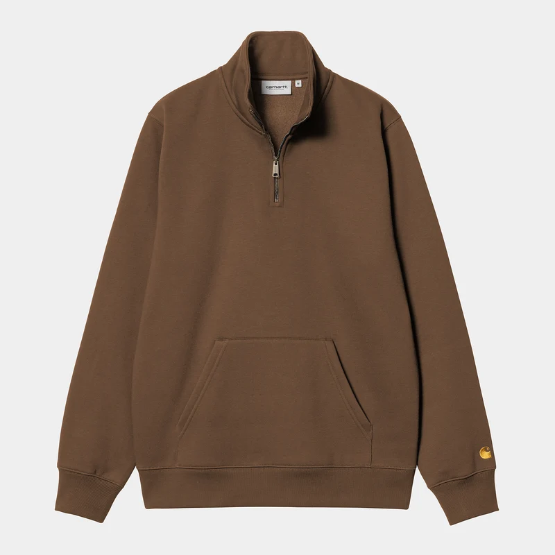 Carhartt WIP Herren Chase Neck Zip Sweat Top - Schokolade