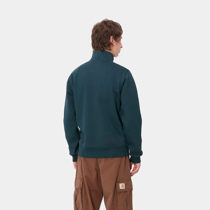 Carhartt WIP Herren Chase Neck Zip Sweat Top - Entenblau
