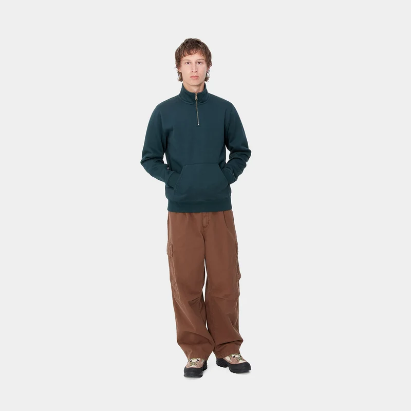 Carhartt WIP Herren Chase Neck Zip Sweat Top - Entenblau