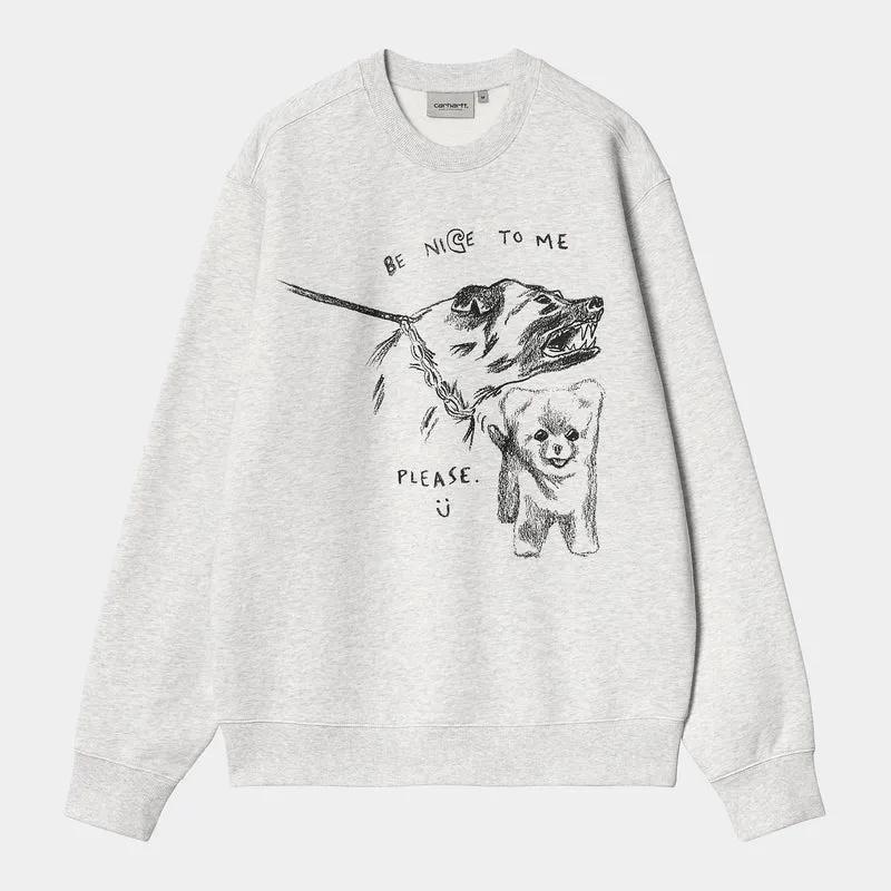 Carhartt WIP Herren Pepe Be Nice Sweat-Oberteil - Ash Heather