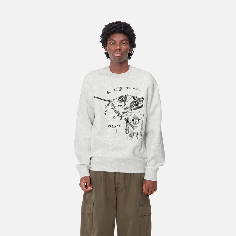 Carhartt WIP Herren Pepe Be Nice Sweat-Oberteil - Ash Heather
