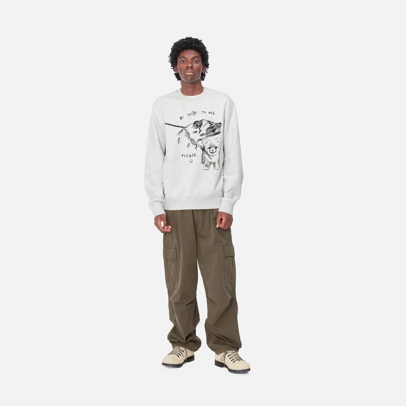 Carhartt WIP Herren Pepe Be Nice Sweat-Oberteil - Ash Heather