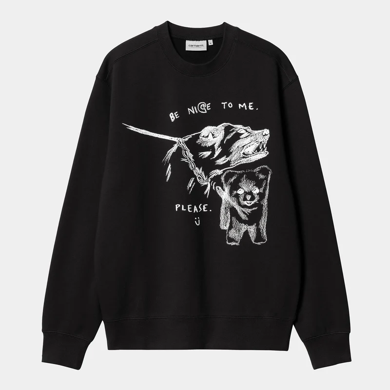 Carhartt WIP Herren Pepe Be Nice Sweat Top - Schwarz