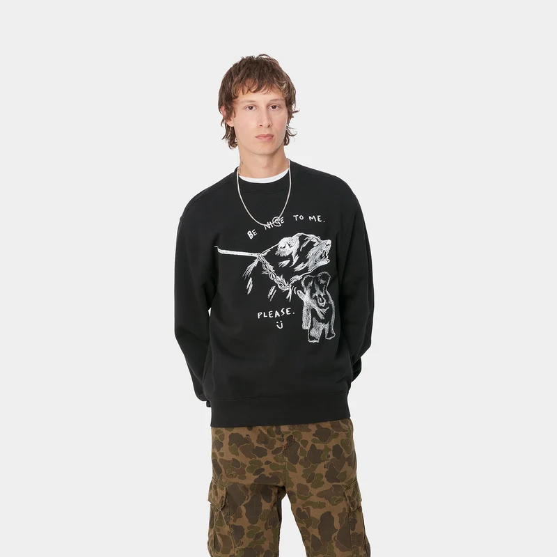 Carhartt WIP Herren Pepe Be Nice Sweat Top - Schwarz