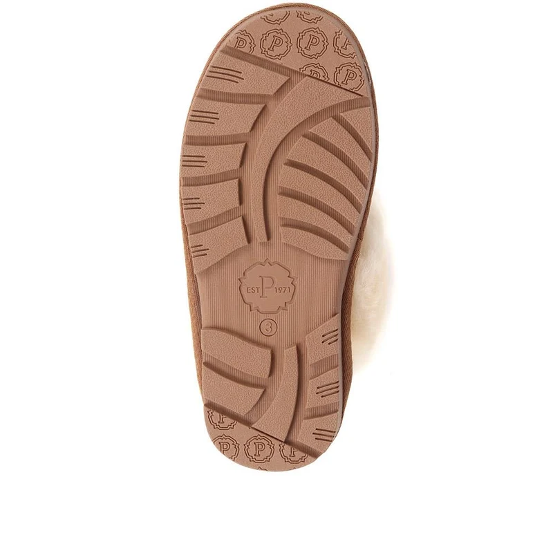 Sheepskin Lined Slippers - DUO38001 / 324 670 - Chestnut