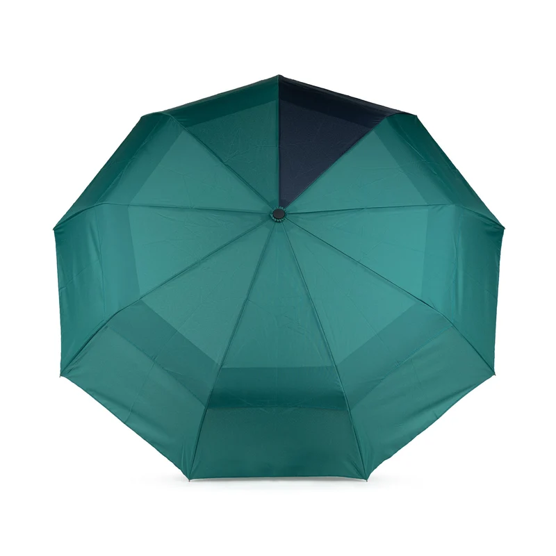 ROKA Waterloo – Regenschirm aus recyceltem Nylon in Blaugrün/Mitternachtsblau