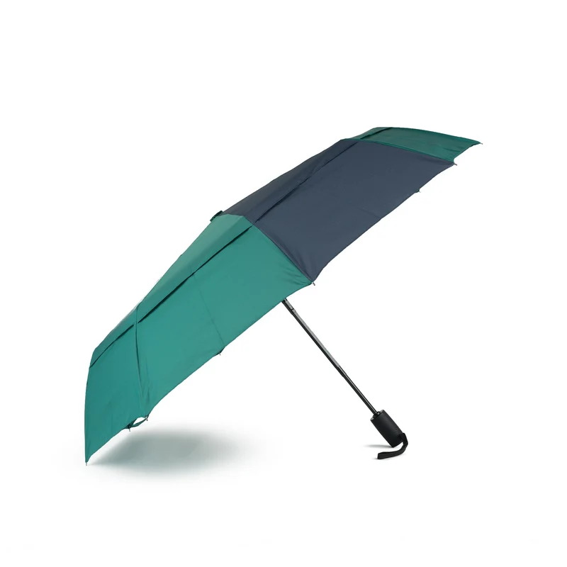 ROKA Waterloo – Regenschirm aus recyceltem Nylon in Blaugrün/Mitternachtsblau