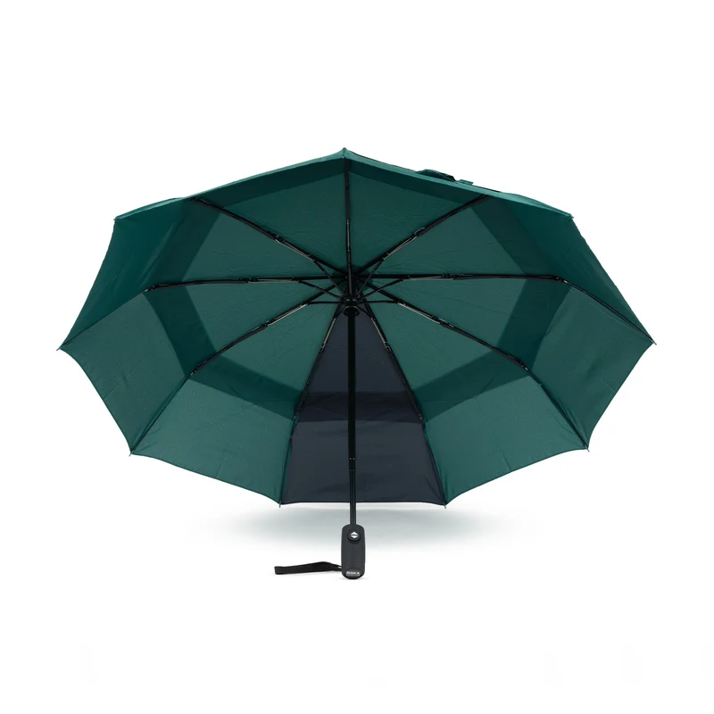 ROKA Waterloo – Regenschirm aus recyceltem Nylon in Blaugrün/Mitternachtsblau