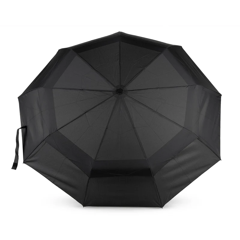 ROKA Schwarzer Regenschirm „Waterloo“ aus recyceltem Nylon