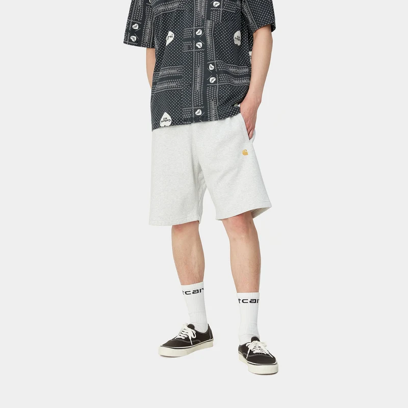 Carhartt WIP Herren Chase Sweatshorts - Ash Heather
