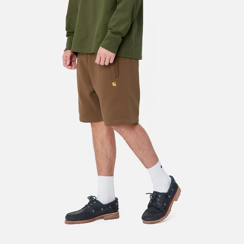 Carhartt WIP Herren Chase Sweat Shorts - Schokolade
