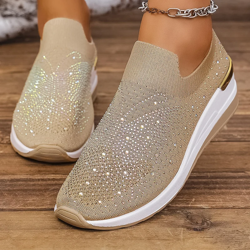 Yuolen | Slip-On-Sneaker mit Schmetterlingsmotiv und Strass